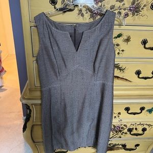 Light brown tweed with white interwoven above knee dress